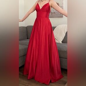 PROM Elegant Red Maxi Dress
